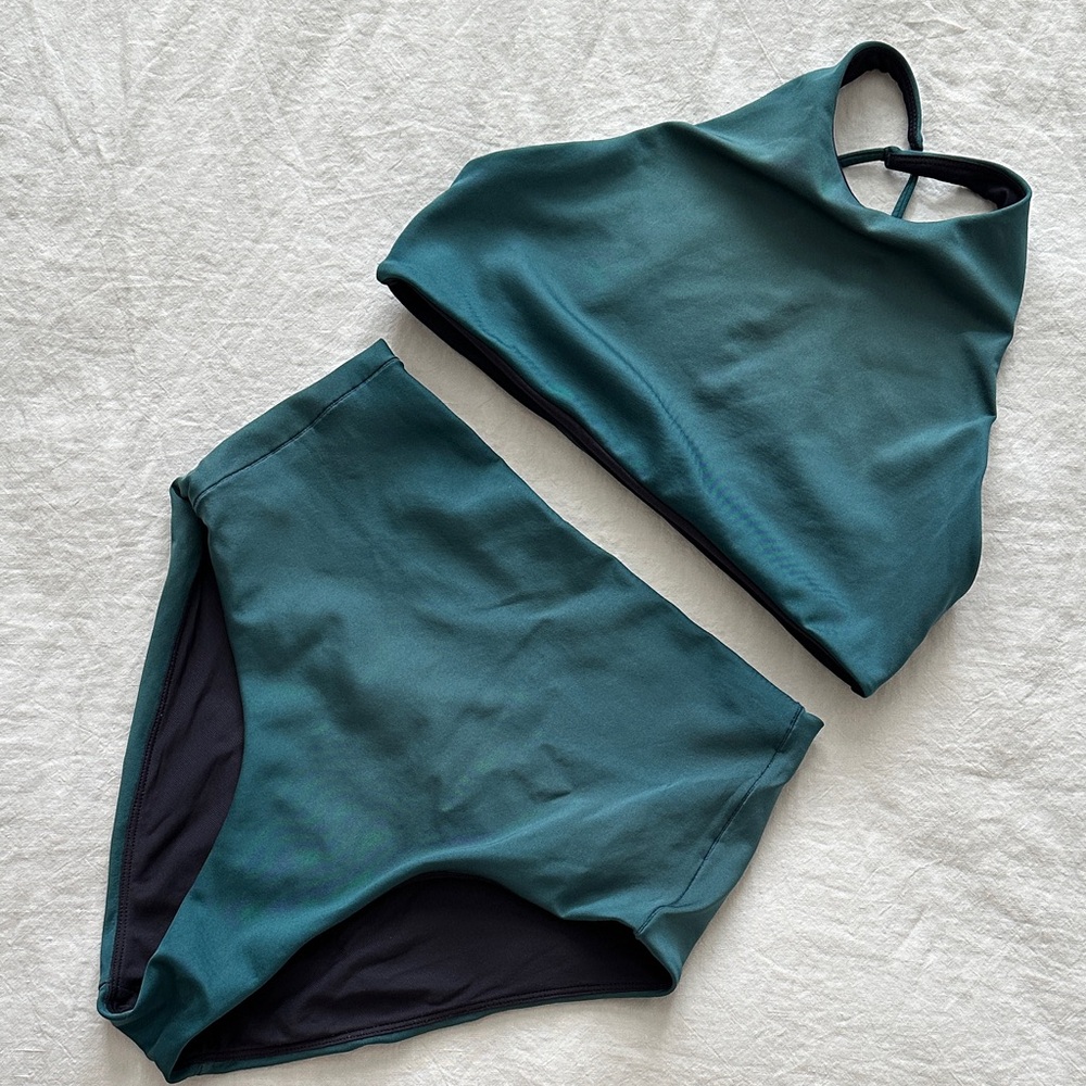 Left On Friday Teal hi tide bottom and halter top